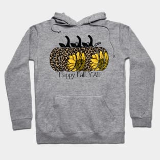 Leopard Print Happy Fall, Ya'll Sunflower Pumpkins Hoodie